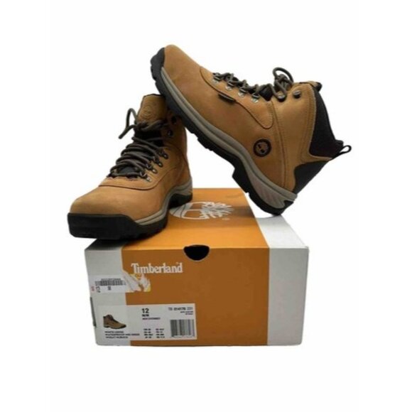 Tried On Timberland White Ledge Waterproof Mid Hiker Men Sz 12 M Wheat Nubuck - Picture 1 of 10